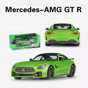 1/24 Welly Mercedes Benz AMG GT R, модель спортивного автомобиля из сплава, литье под давлением, металлическая игрушка, гоночный автомобиль, модель автомобиля, моделирование, детские подарки 1/24-19.5x8.3x5.5cm зелёный