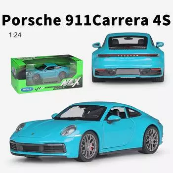 1/24 Welly Porsche 911 Carrera 4S Coupe, модель спортивного автомобиля из сплава, литье под давлением, металлические игрушечные автомобили, модель автомобиля, имитация, детские подарки 1/24-18.9x7.7x5.5cm синий