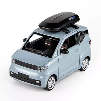 1/24 WULING Авто Игрушка MINI EV Литья под давлением Тип Модель Металл для модели Откатной автомобиль Игрушечный автомобиль Размер Миниатюрный подарок на день рождения ребенку 1/24-Size:12.5*7.5*7cm синий