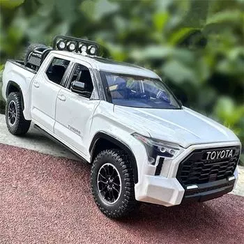 1/24Tundra Pickup, модель автомобиля из сплава, литая под давлением и игрушка, металлические внедорожники, модель автомобиля, коллекция звука и света, детская игрушка в подарок красный