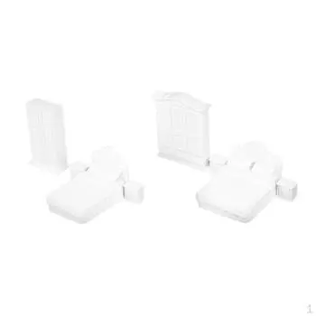 1/25 Пластиковый Кукольный Домик Стол Шкаф Спальня Аксессуары Мебель Набор Белый B