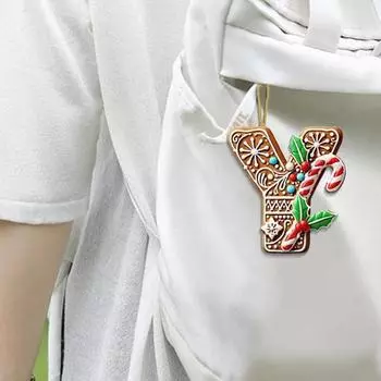 1/26 шт. Пряничные украшения в виде алфавита, подвеска в виде буквы для рождественской елки, конфетная трость, инициал, буква L, подвеска, монограмма, подвесные украшения с ягодами