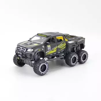 1/28 Benz X-Class Exy 6X6 игрушечная модель автомобиля литая под давлением со звуком и подсветкой заднее колесо инерционные игрушки модели транспортных средств мальчик подарки на день рождения синий