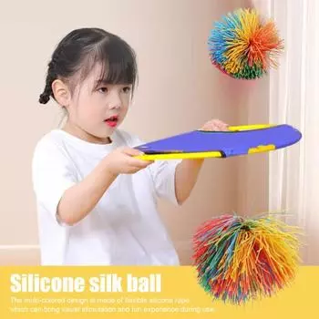1/2/10/15 шт. силиконовый мяч-обезьянка, тянущийся, снимающий беспокойство, красочный сенсорный мяч, портативный, дорожный, радужный, надувной, с помпоном, мяч для снятия стресса, вечеринка M 1pc