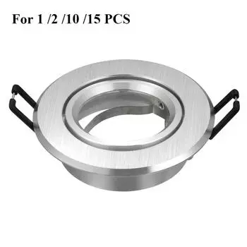 1/2/10/15PCS Brush Silver Aluminum GU10 MR16 Round Aluminum Ceiling Recessed Spotlights Housing Light Fixtures Spot CeilingLight