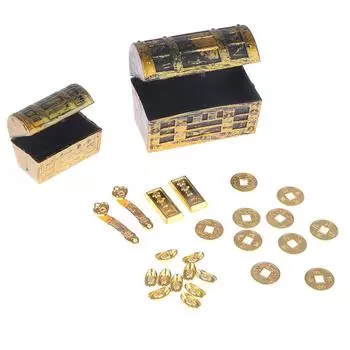 1/2/10 шт. аксессуары для кукольного дома Ruyi золотой слиток золотой слиток медная монета украшение