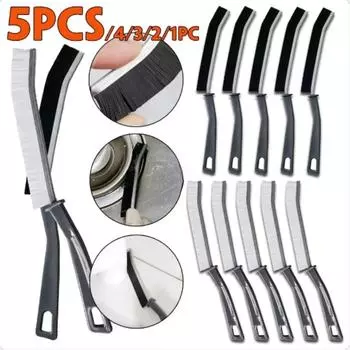 1/2/3/4/5 шт., прочная щетка для чистки затирки, кухонная щетка для унитаза, швы плитки с мертвым углом, щетки для чистки жесткой щетины для душа, линия пола, 5/1 шт. 1PCS чёрный