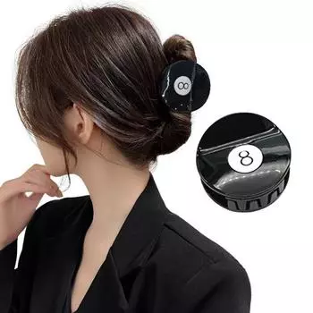1/2/3/4/5Pcs Hair Claw Black 8 Ball Golf Club Hair Clip Women Updo Ponytail Holder 1pc