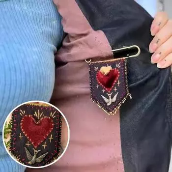 1/2/3/4/5Pcs Hope Protect Pocket with Rosemary Hand Embroidered Healing Bag with Pin Carry Hope Everywhere You Go Love Notes 1