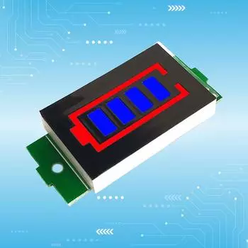 1/2/3/4/6/7/8S Тестер мощности аккумулятора электромобиля Светодиодный дисплей Модуль дисплея счетчика литиевых аккумуляторов 4 секции 3-34 В 5 мА синий