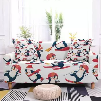 1/2/3/4 чехол для дивана для гостиной, эластичный чехол для дивана, эластичный чехол с мультяшным принтом, угловой чехол для дивана, кресло, домашний декор 90x140cm