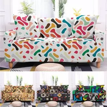 1/2/3/4 местный эластичный чехол для дивана для гостиной, пыленепроницаемый, антигрязный, геометрический, многоцветный, защита для дивана, домашний декор 1 seat 90-140cm