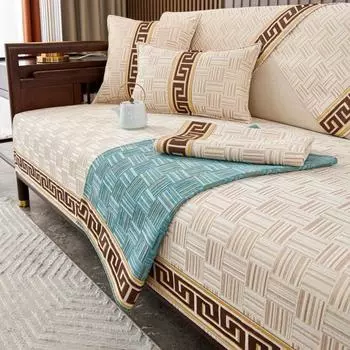 1/2/3/4-местный диван в китайском стиле, сетчатые чехлы для диванов для гостиной, Нескользящие угловые чехлы для диванов, универсальные полотенца для диванов и диванов 70x70cm 1pcs