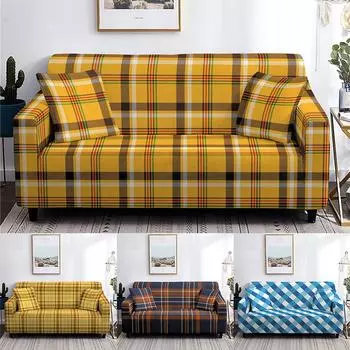 1/2/3/4-местный клетчатый чехол для дивана, пыленепроницаемый эластичный чехол для дивана для гостиной, L-образная защита для дивана, защита от обрастания, домашний декор 1 seater 90-140cm