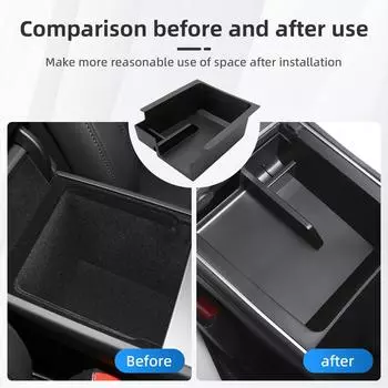 1/2/3/4 Pcs Storage Box Center Control Front/Rear Hidden Box Cup Holder For Tesla 2024 Model Y &Model 3 Center Armrest Organizer