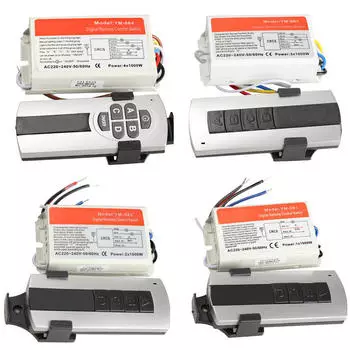 1/2/3/4-позиционный переключатель ВКЛ/ВЫКЛ 200 В-240 В светодиодный потолочный беспроводной пульт дистанционного управления цифровой переключатель дистанционного управления для ламп и освещения WWO