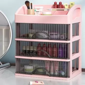 1/2/3/4 ярусный ящик для хранения ювелирных изделий, макияжа, губной помады, духов, ухода за кожей, большая вместимость, домашний настольный ящик для хранения предметов, пластиковая коробка