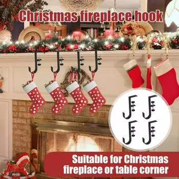 1/2/3/4 шт. держатель для чулок для камина вешалка для гирлянд прочные несущие нержавеющие регулируемые крючки для вешалок для гирлянд 1pc Unilateral чёрный