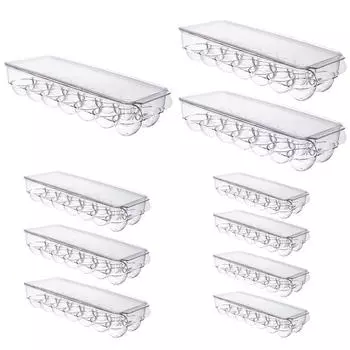 1/2/3/4 шт. контейнер для яиц холодильник органайзер для яиц с крышкой пластиковый держатель для яиц 14 сеток прозрачный лоток для яиц для домашней кухни 2Pcs