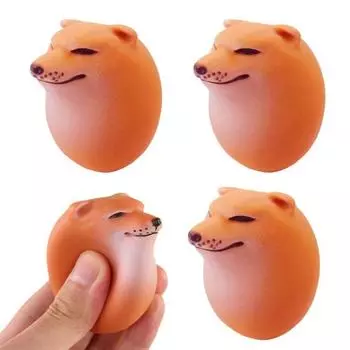 1/2/3/4 шт. Мягкая игрушка-яйцо Сиба-ину с медленным отскоком, снятие стресса и беспокойства, портативная для детей и подростков 1pc