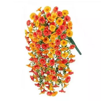 1/2/3/4 шт. Осенние подвесные искусственные ипомеи, устойчивые к УФ-лучам, реалистичные искусственные цветы, свадебная вечеринка, садовый настенный декор, искусственные цветы 1pc A