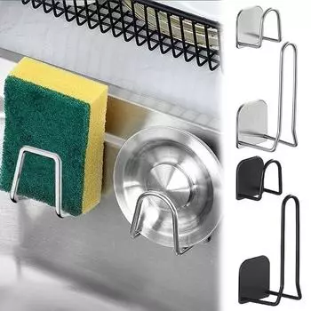 1/2/3/4 шт., стойки для губок из нержавеющей стали, многофункциональные крючки для хранения, самоклеящиеся губки для раковины, сушилка для слива, кухонный инструмент 1PCS