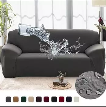 1/2/3/4 сиденья, чехол для дивана, водонепроницаемые эластичные угловые чехлы для дивана, L-образный чехол для дивана, защитный чехол для скамейки, тонкая ткань 1-seat 90-140cm темно-синий