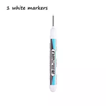 1/2/3/4pcs White Long Head Markers, 0.7mm Multi-surface Deep Hole Markers, Long Nib, For Construction, Crafts More