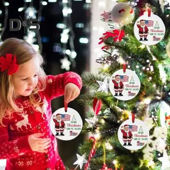 1/2/3/5/10 шт. Рождественские украшения Трампа 2024 года, снова сделают Рождество великим, украшение Санты, праздничное украшение для сторонников 1pc