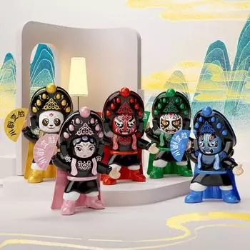 1/2/3/5 шт. Кукла для смены лица в стиле Сычуаньской оперы с 4 видами макияжа для детей, китайский фольклор синий