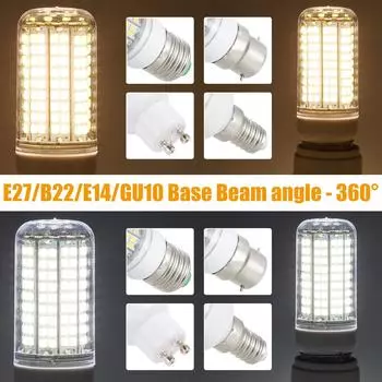 1/2/3/5 шт. светодиодные лампы E27 E14 B22 GU10 высокая яркость 180 светодиодных лампочек кукурузы 12 Вт = 100 Вт энергосберегающее внутреннее домашнее освещение 220 В 1Pcs&E27 теплый белый