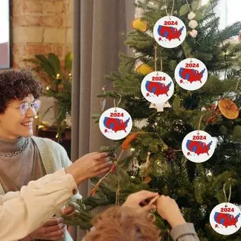 1/2/3/5 шт. Украшение для президентских выборов в США 2024 г. Результаты выборов в штатах США Рождественская елка A