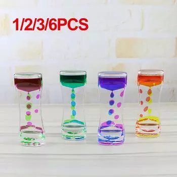 1/2/3/6 шт. Жидкостный пузырьковый механизм, песочные часы, жидкий пузырьковый таймер, крутые украшения для офисного стола, украшения для детей и взрослых, подарочные изделия