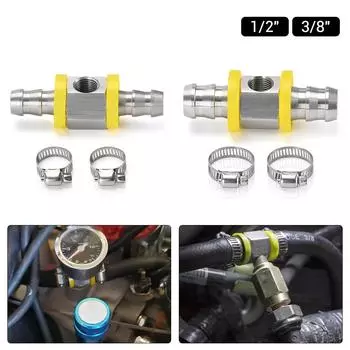 1/2 3/8 дюймов топливная магистраль, Т-образный адаптер давления топлива для датчика давления топлива, автомобильные аксессуары, Т-образный адаптер, разъем