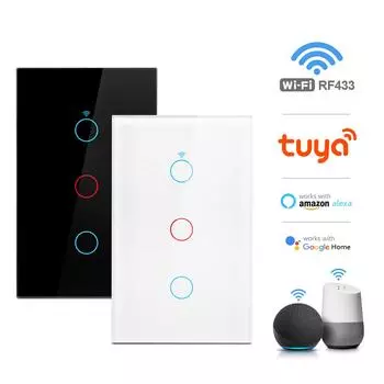 1/2/3 Gang Tuya Smart Switch Wi-Fi сенсорный датчик настенные выключатели света 100 В-240 В требуется нейтральный провод Голосовое управление Поддержка Alexa Google Home