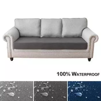 1/2/3-местный 100% водонепроницаемый жаккардовый чехол для дивана, эластичный чехол для гостиной, защита мебели для домашних животных, домашний текстиль 1 Seater светло-серый