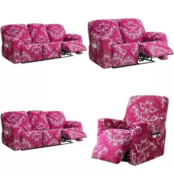 1, 2, 3-местный чехол для дивана-реклайнера с принтом, эластичные чехлы на кресла из спандекса для ленивых мальчиков, эластичный массажный чехол для дивана для гостиной