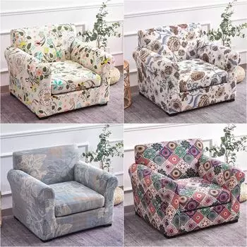 1, 2, 3-местный пасторальный чехол для дивана, эластичные чехлы для дивана из спандекса для гостиной, моющиеся чехлы для диванов с чехлом на подушку сиденья One-Seater