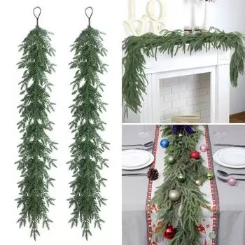 1/2/3 шт 120 см искусственная гирлянда из сосновых иголок реалистичная комнатная и уличная подвесная искусственная зеленая лиана 1pc
