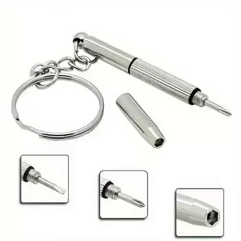 1/2/3 шт. 3-в-1 Многофункциональная мини-отвертка для очков Портативный инструмент для ремонта Крестообразная шестигранная отвертка с прорезями для очков Инструмент для ремонта винтов для ключей 1pc