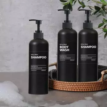 1/2/3 шт. 500 мл матовый черный высокий флакон для лосьона с этикетками набор дозаторов для мыла и мытья посуды контейнер для лосьона дорожные пустые флаконы