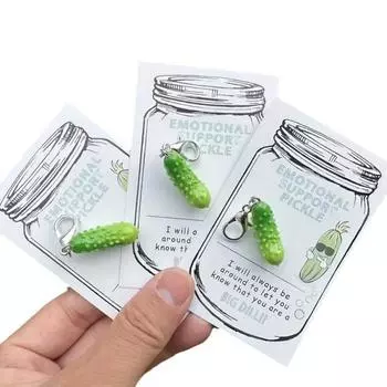 1/2/3 шт. брелок для ключей в виде соленого огурца, брелок для сумки с подвеской в виде позитивной карты, аксессуар для рюкзака для друзей и семьи 1pc