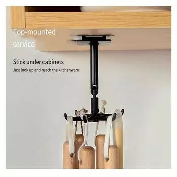1/2/3 шт. черно-белая кухонная вращающаяся настенная полка без перфорации вращающиеся крючки лопатка для кастрюль клейкая стойка без гвоздей