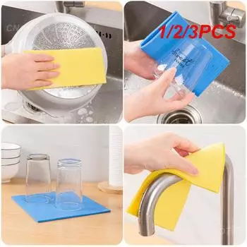 1/2/3 шт. чистящие губки салфетки натуральная древесная масса хлопок древесная масса хлопок чистящие салфетки для мытья посуды бытовые чистящие средства