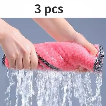 1/2/3 шт. чистящие полотенца, кухонные полотенца, антипригарные масляные скатерти, впитывающие чистящие салфетки, кухонные тряпки, инструмент для чистки 1pcs красный