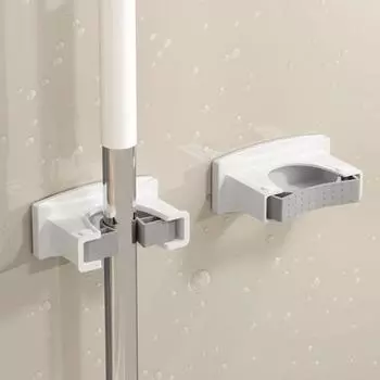 1/2/3 шт. держатель для швабры для ванной комнаты настенное крепление прочная несущая простая установка вешалка для метлы зажим для швабры органайзер для прачечной 1pc