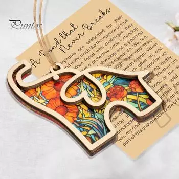 1/2/3 шт. Дружественное украшение в виде слона для женщин, деревянное украшение в виде сестринства слона с картой истории, рождественские подарки для лучших подруг и сестер 1pc синий