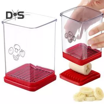 1/2/3 шт. фруктовая чашка с нажимной пластиной, резак для клубники, бананов, киви, интегрированный дизайн лезвия, посудомоечная машина, безопасный овощной салат, кухонный гаджет 1pc