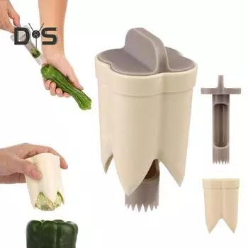 1/2/3 шт. Инструмент для удаления сердцевины перца 2-в-1, устройство для удаления сердцевины болгарского перца, простая поворотная насадка для удаления сердцевины перца, кухонный инструмент для удаления сердцевины овощей и фруктов 1pc зелёный