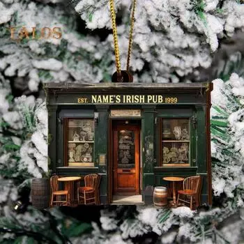 1/2/3 шт. Ирландский паб подвесное украшение рождественская елка подвеска 3 слоя деревянный 3D винтажный магазин украшение ретро дом сцена подвеска 1pc